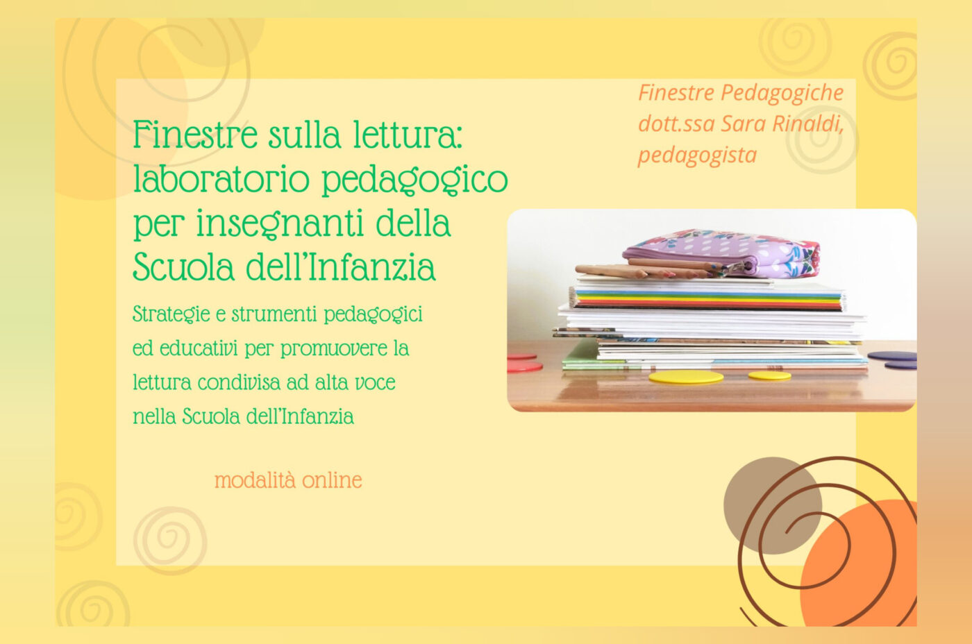 Finestre sulla lettura: laboratorio pedagogico per insegnanti della Scuola dell’Infanzia