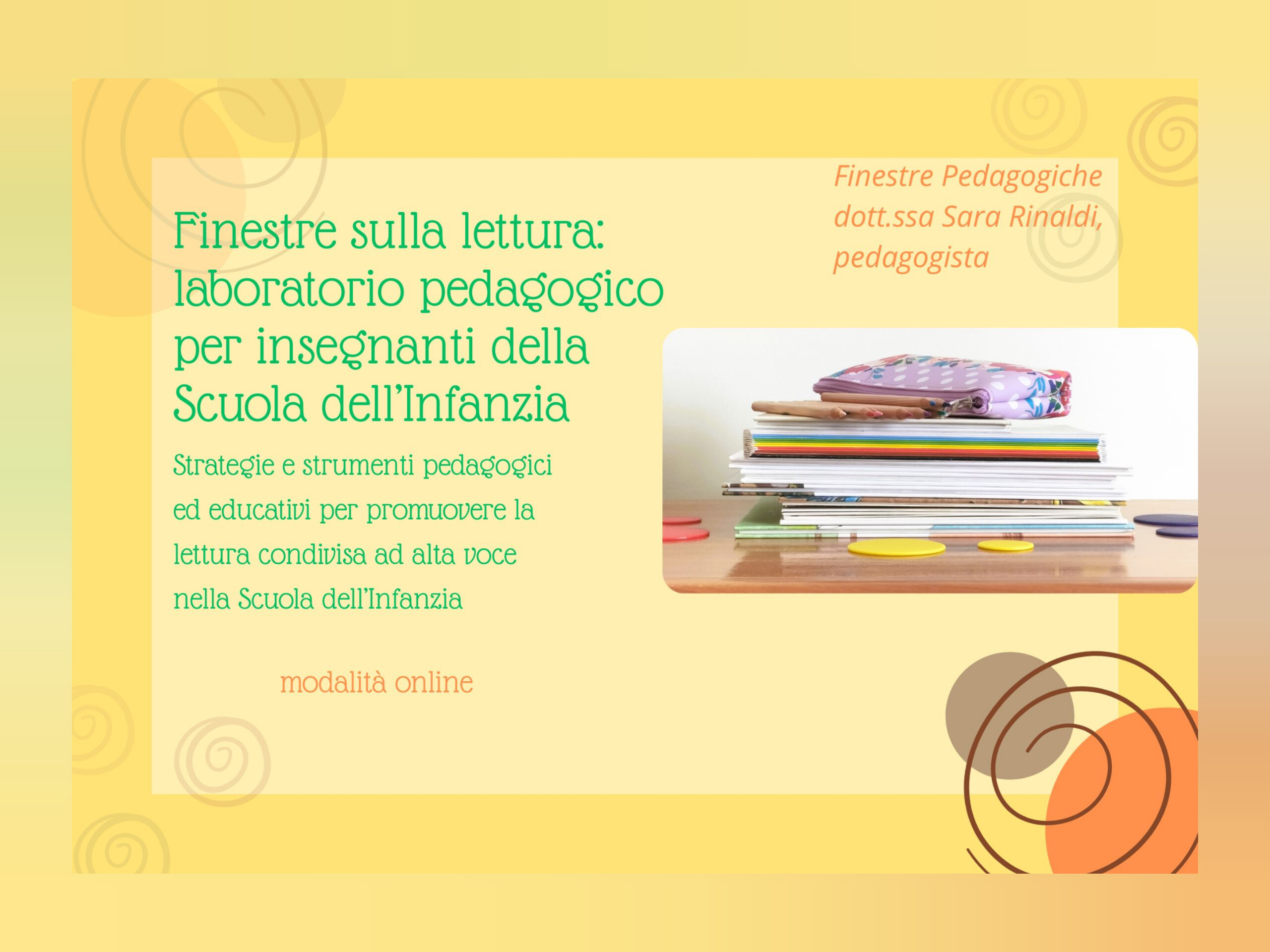 Finestre sulla lettura: laboratorio pedagogico per insegnanti della Scuola dell'Infanzia